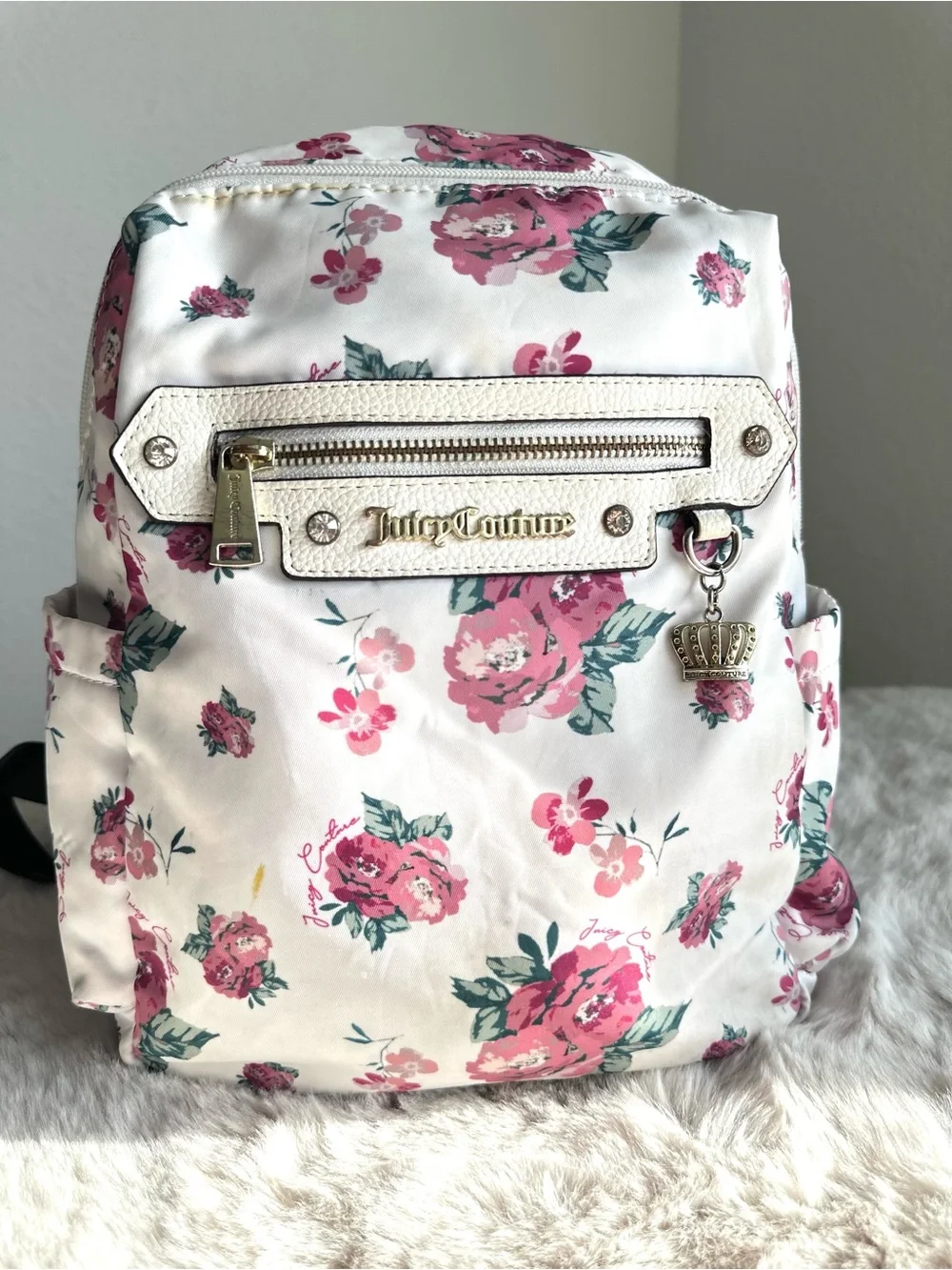 Juicy‎ Couture White Floral Mini Backpack